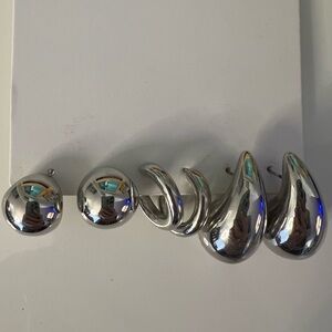 Silver plated earring set